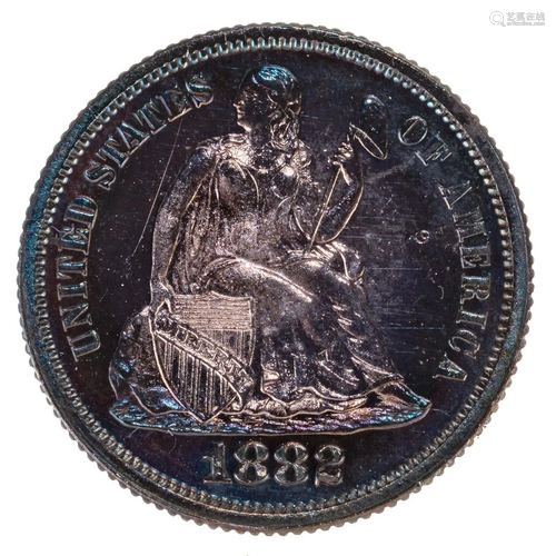 1882 Seated Dime Proof Cameo 64