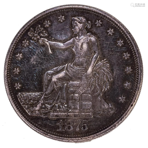 1875-CC Trade Dollar XF/AU