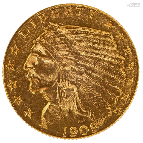 1909 $2.50 Gold Indian Quarter Eagle XF