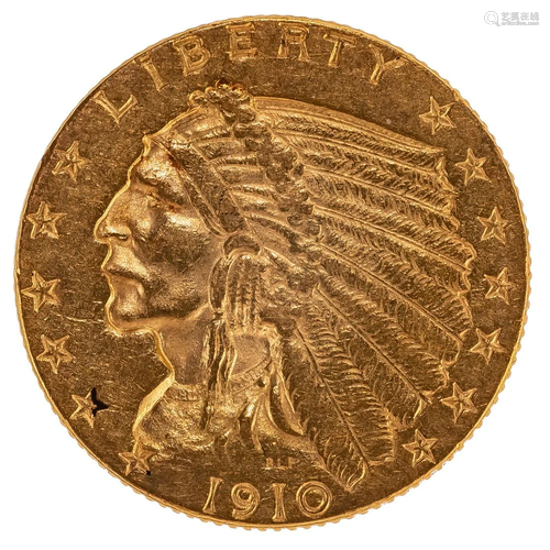 1910 $2.50 Gold Indian Quarter Eagle XF