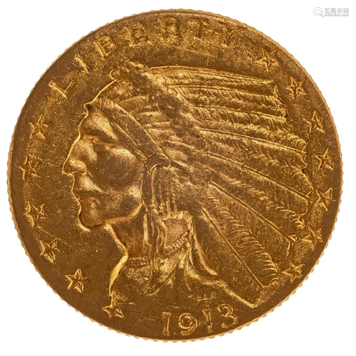 1913 $2.50 Gold Indian Quarter Eagle VF30