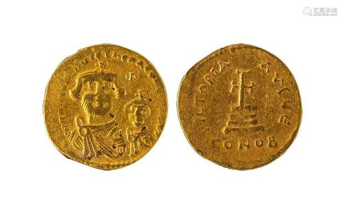 公园613年 拜占庭1索利多金币一枚