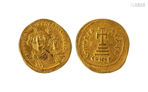 公园613年拜占庭1索利多金币一枚
