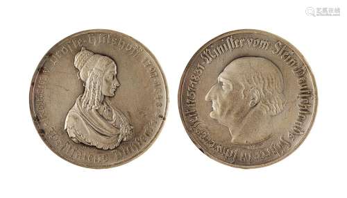 1797年-1848年德国2盎司纪念银章，NGC MS63