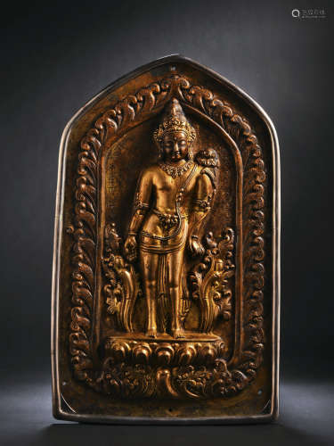 16世纪 铜鎏金捶擛莲花手菩萨