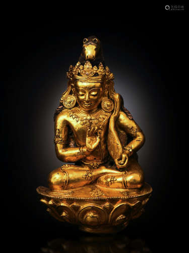 15-16世纪 铜鎏金歌神紧那罗