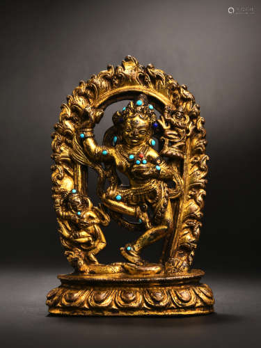 15世纪 铜鎏金空行母像