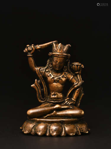9世纪 合金铜文殊菩萨像