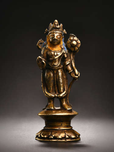 11-12世纪 合金铜莲花手菩萨像