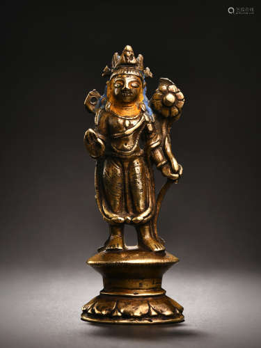11-12世纪 合金铜莲花手菩萨像