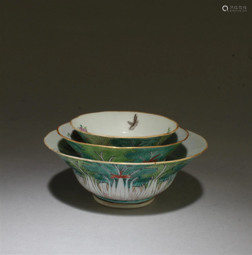 A Group of Three Porcelain Bowls