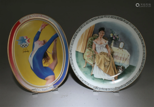 A Decorative Ceramic Plate & A Decorative Tray