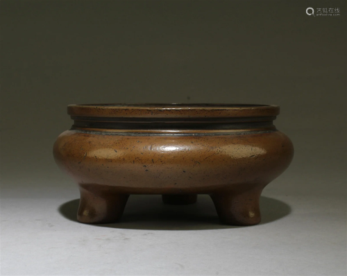 A Bronze Tripod Censer