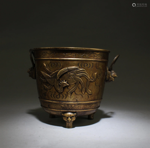 A Bronze Tripod Censer