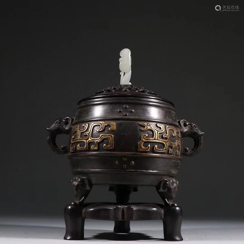 A Bronze Tripod Incense Diffuser