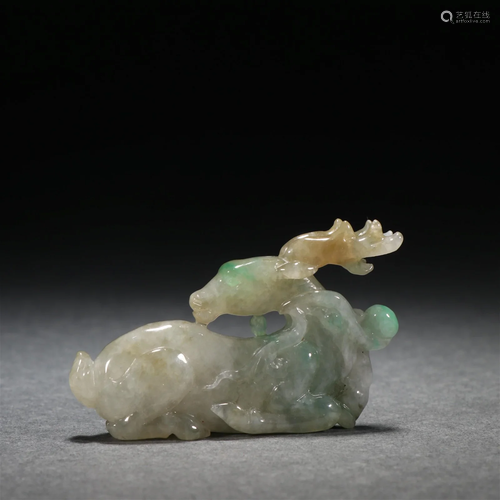 A Carved Nephrite Jade Deer Shaped Ornament