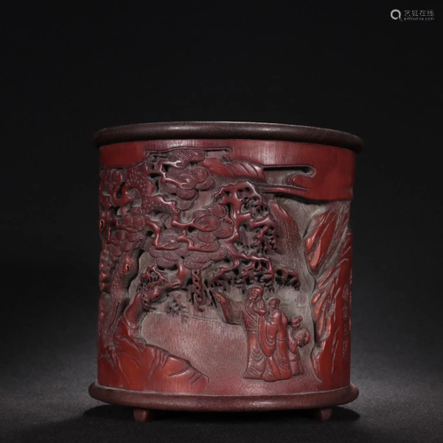 A Carved Bamboo Brushpot