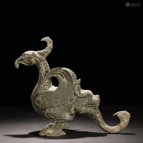 A Bronze Mythical Beast Ornament