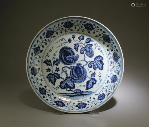 A Blue & White Porcelain Plate