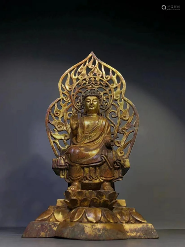 A Gilt Bronze Seated Buddha Statue