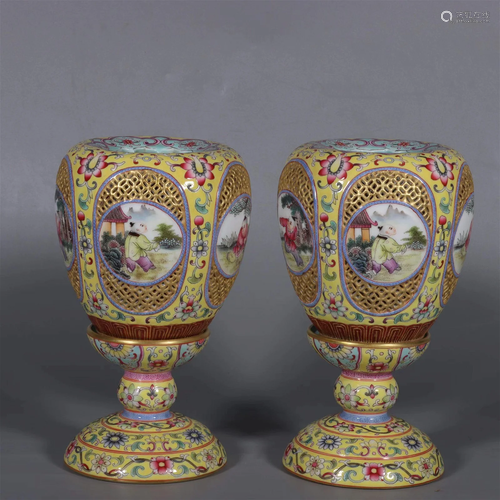 A Pair of Porcelain Lamp Holders