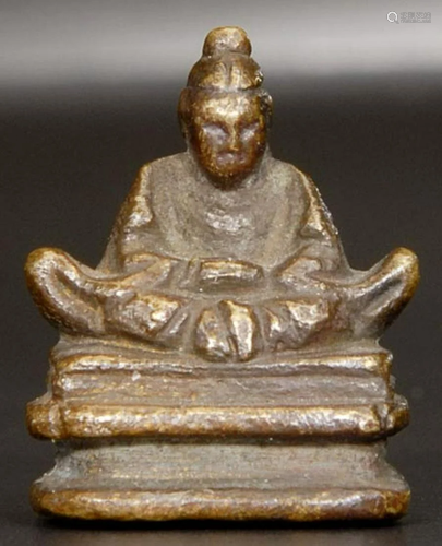 17/18th Century True Miniature Japanese bronze monk.