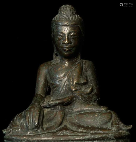 18thC Burmese Bronze Mandalay Buddha. Wonderful overall