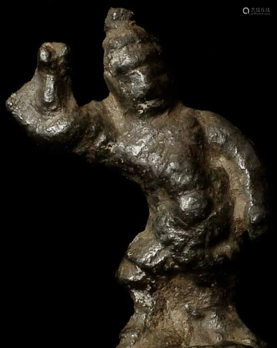 Tang bronze figure. Significant surface wear consistent