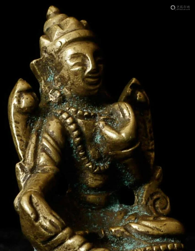 Provincial Mongolian Miniature Bodhisattva. 1.5" tall,