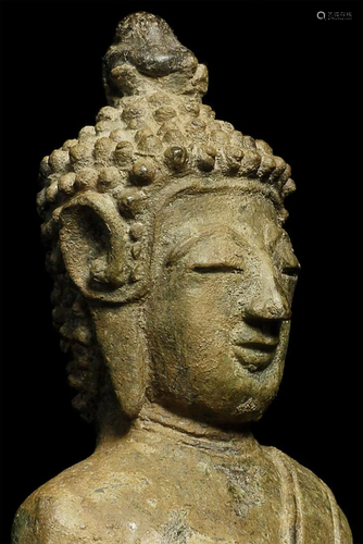 Distinctive 17/18thC Laos Bronze Buddha.