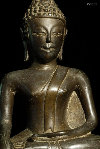 Wonderful Northern Thai Bronze Buddha, probably from