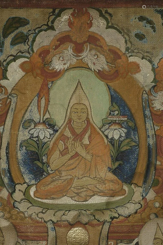 Small Antique Mongolian Mandala Thangka.