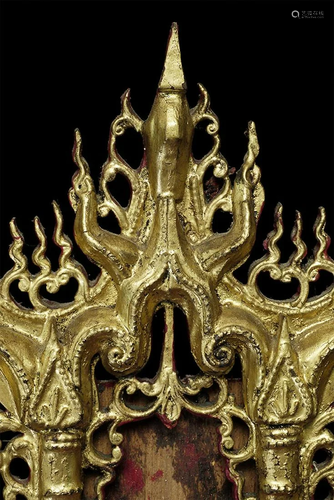 Elaborate antique Burmese Buddha stand.