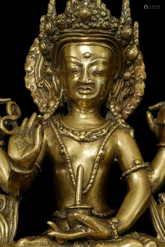 Antique Nepalese Bodhisattva. Exceptional example of