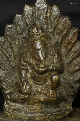 Early Ganesh- part of a fragmentary bronze (gilded on