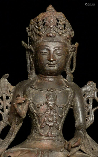 Ming or early Ching Buddha, probably in a fire long