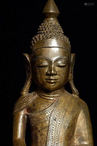 Superb 19thC Burmese Shan Buddha. Leans a bit to one