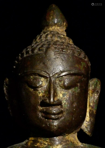 14/15thC Late Pagan/ Toungoo bronze Burmese Buddha-RARE