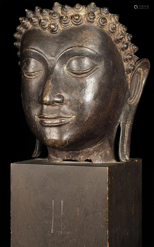 Beautiful life-size 15thC style Thai bronze Buddha