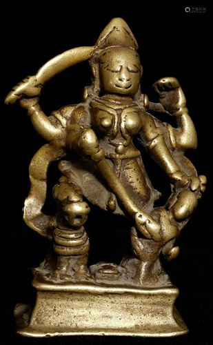 18th Century (or earlier) India bronze Durga.