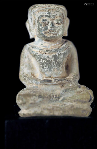 Very rare Thai 12/13thC Haripunchai glass Buddha