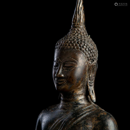 Authentic 15thC Thai Bronze Sukhothai Buddha.