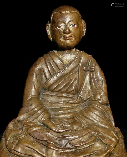 A beautiful antique Tibetan Monk made of copper