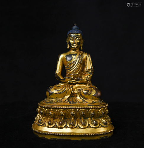 Nicely Cast Tibetan Bronze Buddha