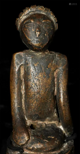 Very unusual Antique Thai Bronze Devotional Figure.