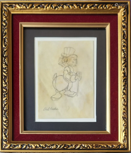 CARL BARKS 1901-2000 PENCIAL PAINTING ON PAPER DISNEY COMIC ...