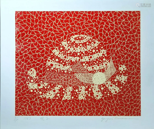 YAYOI KUSAMA SCREENPRINT HAT ON PAPER