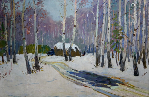 Oil painting Winter landscape Belyak Vladimir Iosifovich