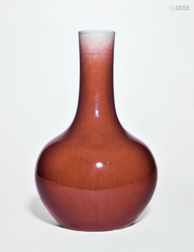 CHINESE PORCELAIN RED GLAZE TIANQIU VASE