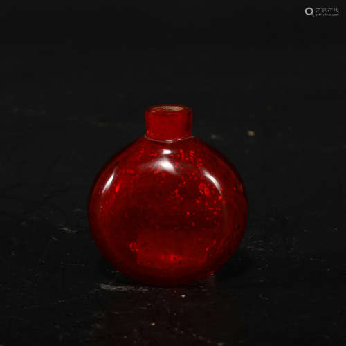 清 山楂红料烟壶